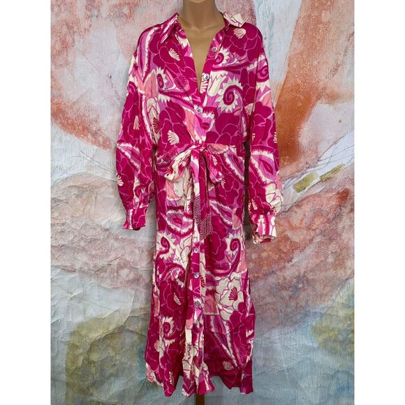 Anthropologie Farm Rio Tropical Groove Shirt Dress - Picture 5 of 8